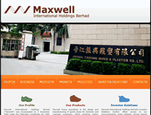 Tablet Screenshot of maxwellinternational.com.my